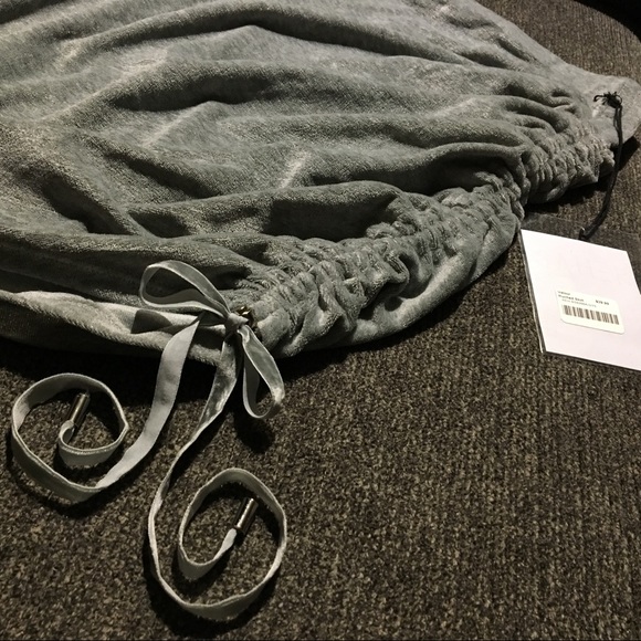 Velour a-symmetrical drawstring midi/mini skirt - Picture 2 of 4